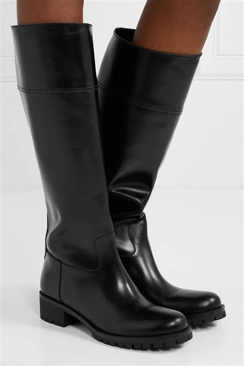 prada leather knee high boots|Prada block heel boots.